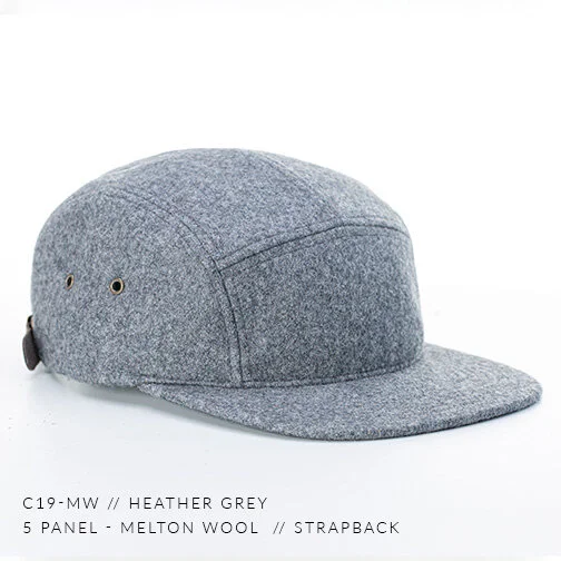 c19-MW // 5 Panel - Melton Wool // Custom Strapback — CAPTUER HEADWEAR